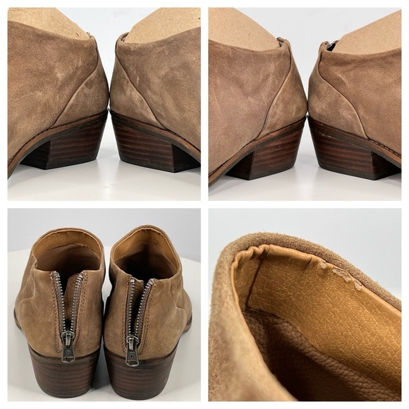 Lucky Brand Booties Brown Suede Ankle Boots Boho Western Leather Festival 9 - Picture 15 of 15
